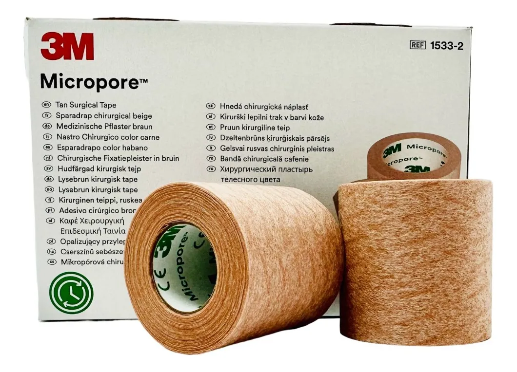 Cinta Micropore Piel 5cm 3m C/6 Rollos 1533-2 Adhesiva