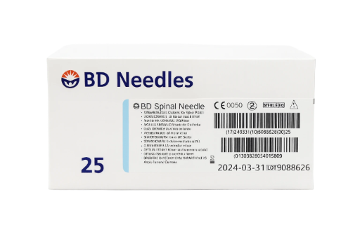 Agujas espinales BD 25G x 3.50IN REF. 405180