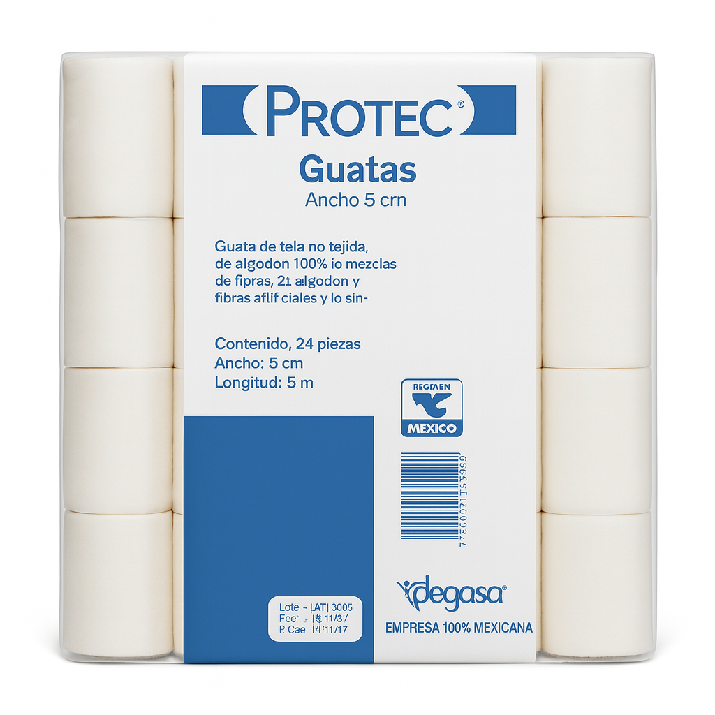 Guatas Protec quirurjicas 5cm con 24 piezas.
