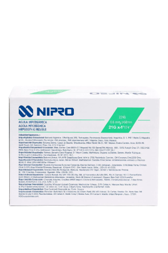 Aguja Hipodérmica Nipro 21G x 1 1/2''