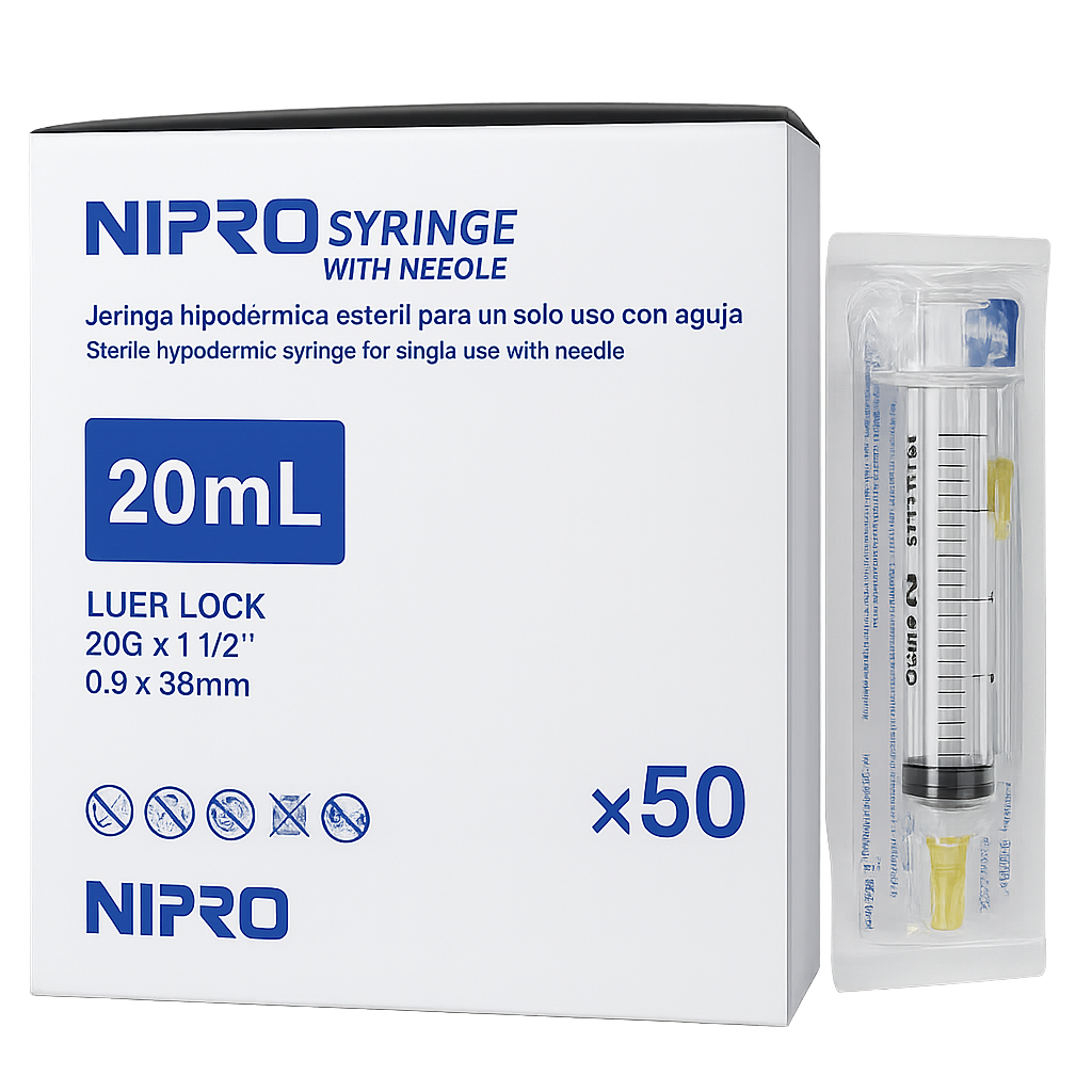 Jeringa Nipro con aguja 20 mL