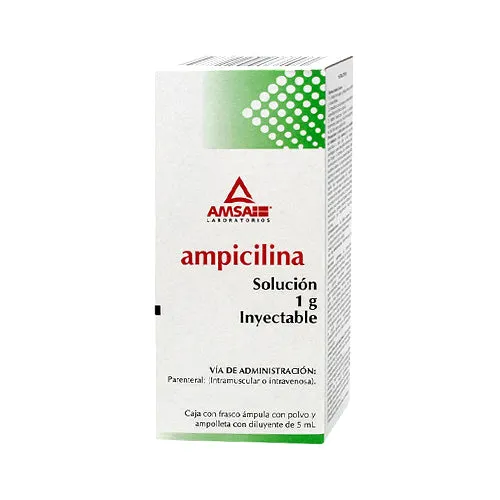 Ampicilina solución inyectable 1g