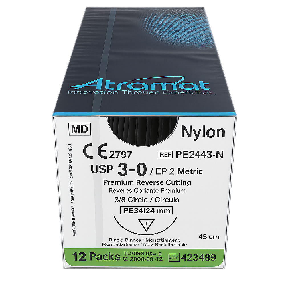 Hilo de sutura de nylon Atramat USP 3-0 PE2443-N