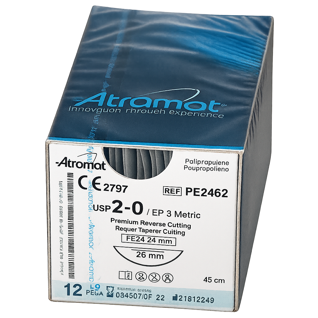 Sutura Atramat de polipropileno PE2462 USP 2-0 24MM
