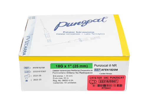 Catéter intravenoso Puntocat 18G x 1'' (25 mm)