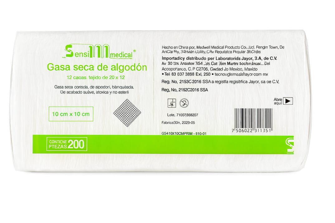 Gasa seca de algodón Sensilmedical sin trama 