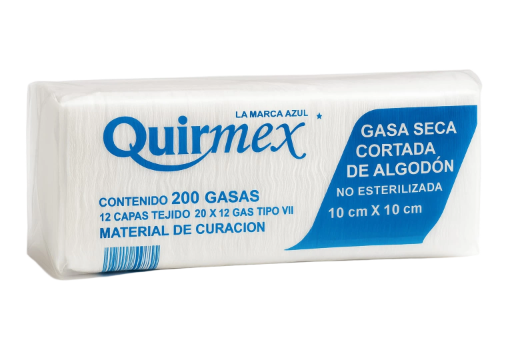 Gasa seca cortada de algodón Quirmex 7.5