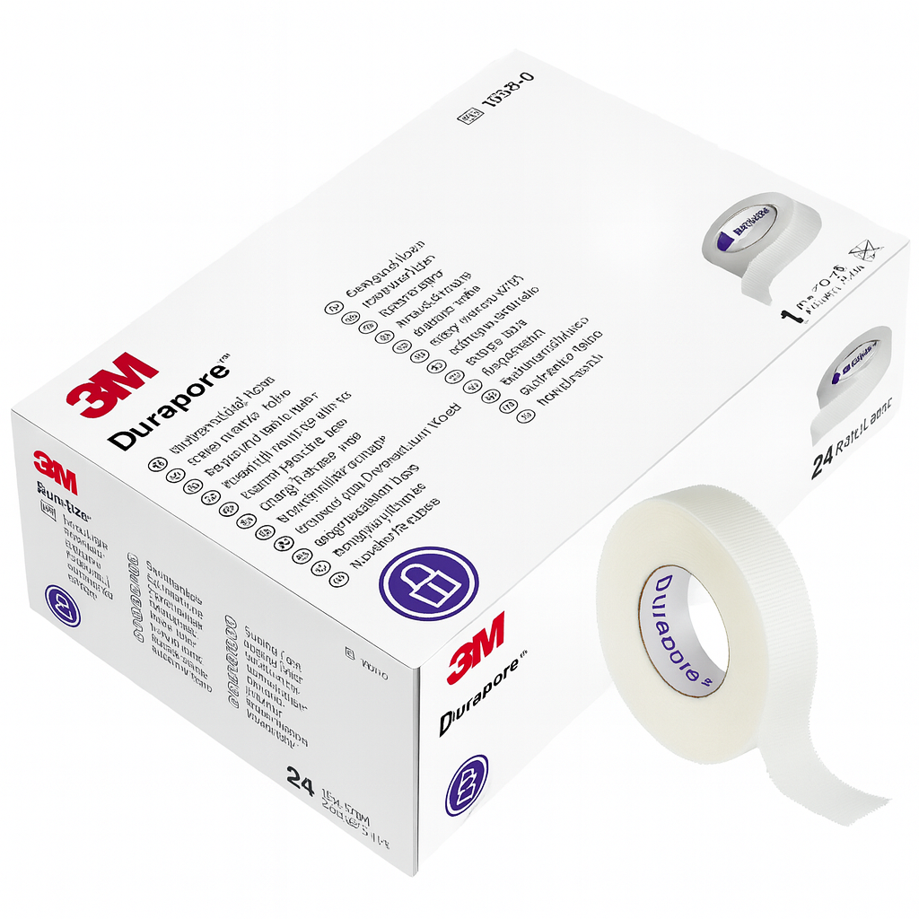 Tela Adhesiva Durapore 1.25 Cm 1/2 In Caja C/24 Rollos 15380