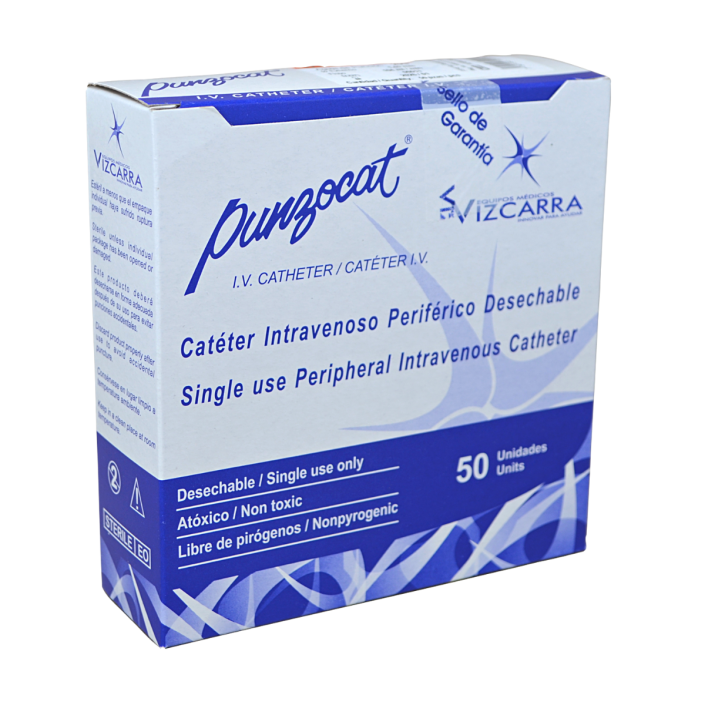 Punzocat Catéter intravenoso periférico desechable 22G x 1