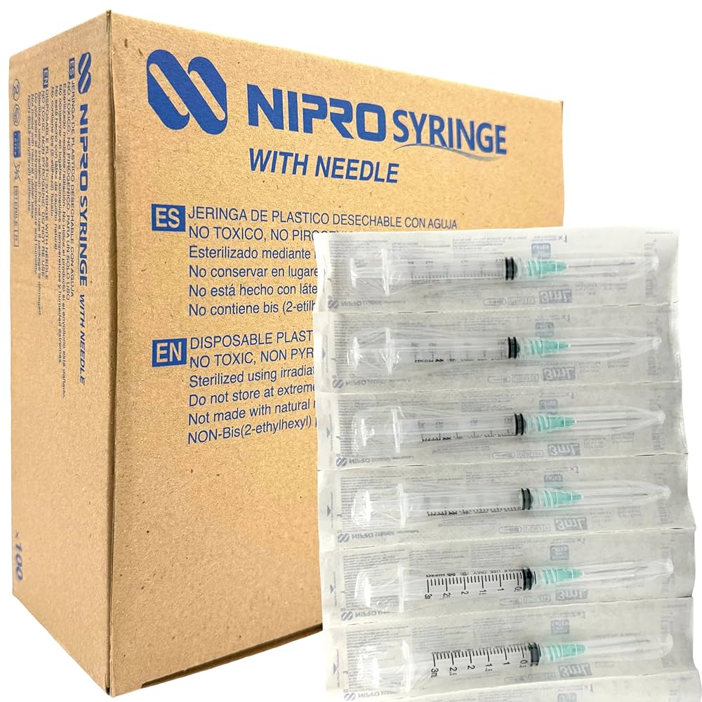 Jeringas Nipro desechables con aguja 1m x 25g 5/8