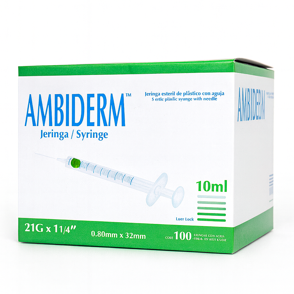 Caja de jeringas Ambiderm 10ml 21g