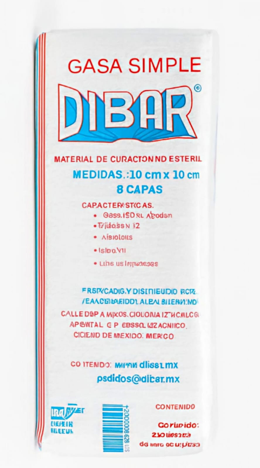 Gasa simple Dibar con trama 10x10