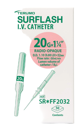 Catéter I.V intravenoso Terumo SURFLASH 20Gx1 1/4 1pieza