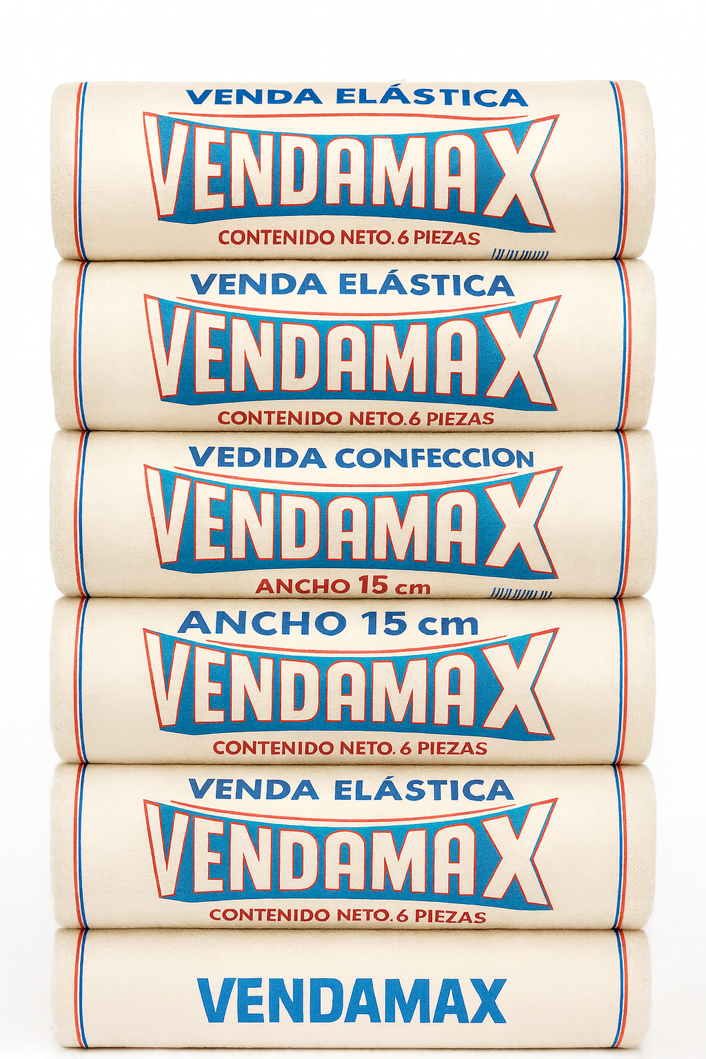 Venda elástica Vendamax 15.cm con 6 piezas