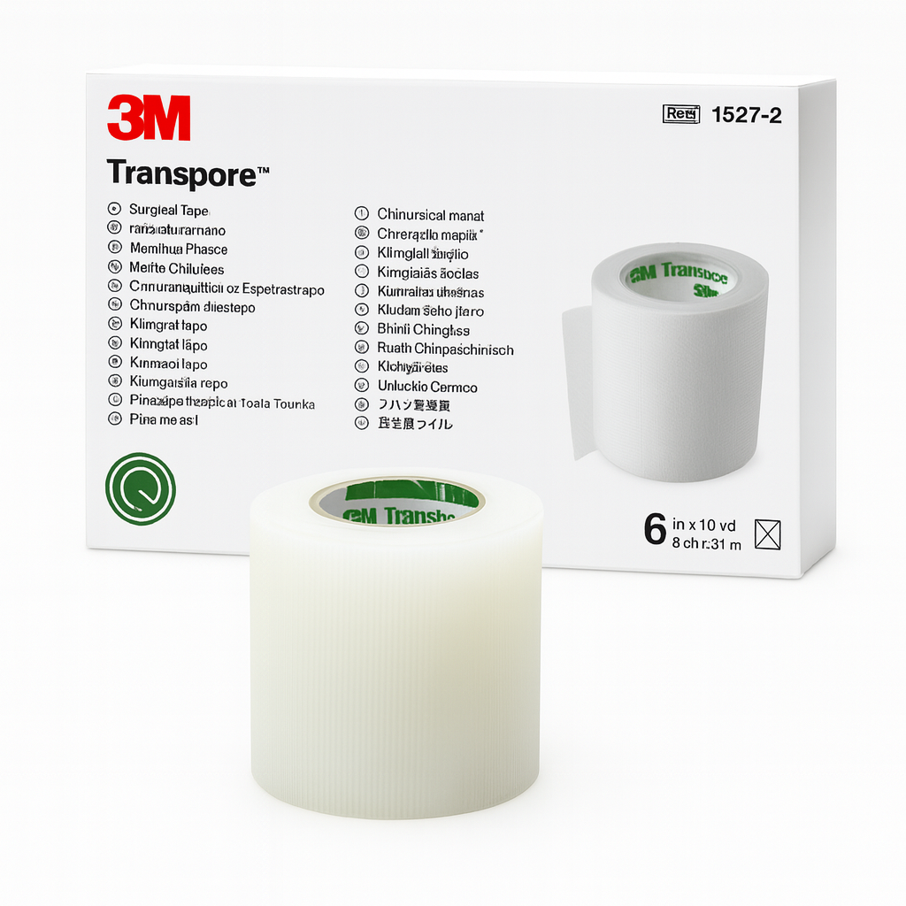 Cinta Transpore Marca 3m 7.5 Cm 3 In Caja Con 4 Rollos