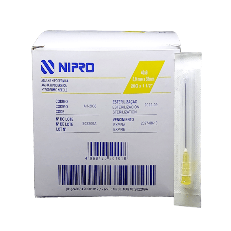 Aguja hipodérmica Nipro 20GX1/2 9mm x 38mm