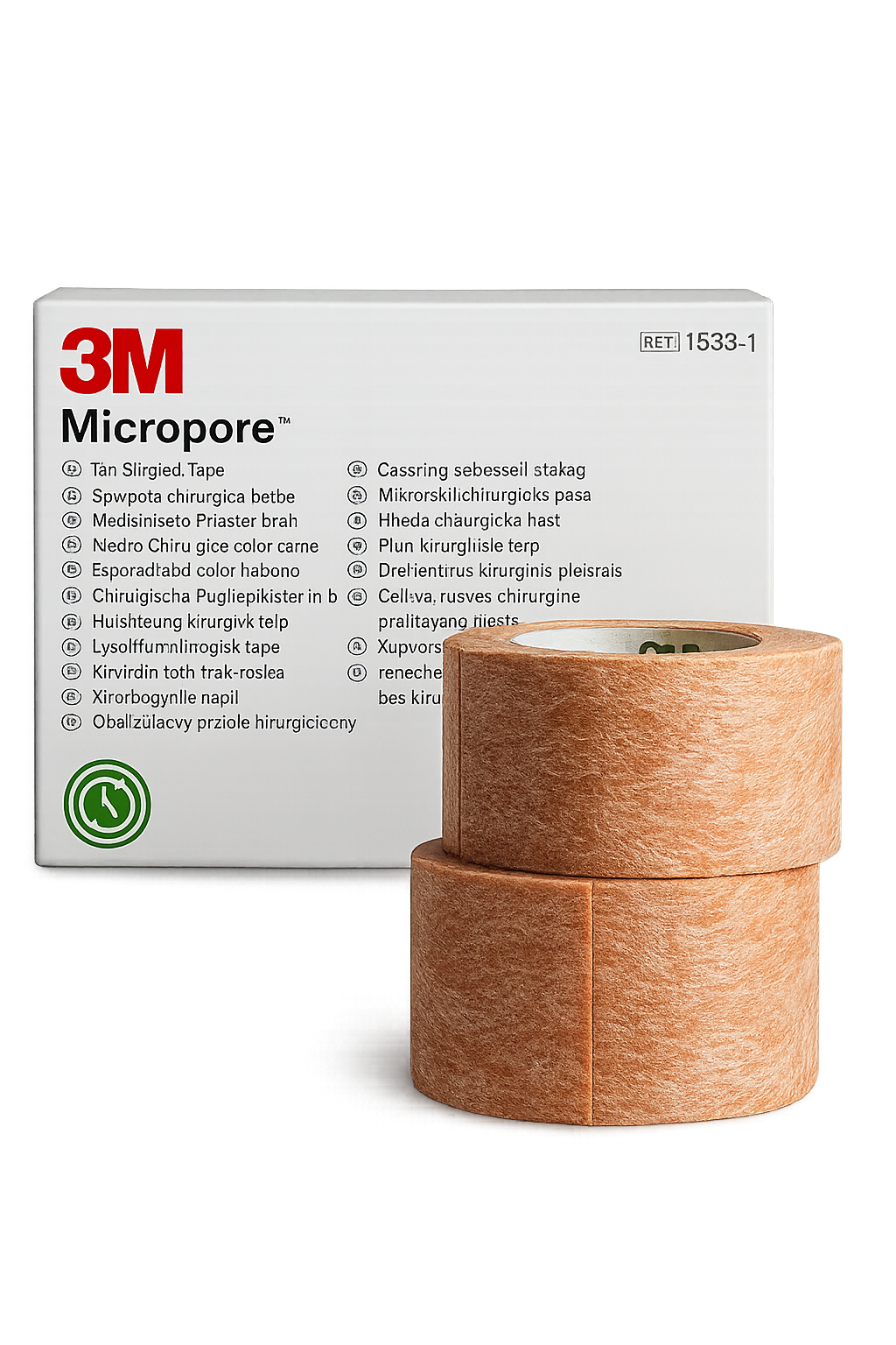 Cinta Micropore 3m Piel 7.5cm con 4 Rollos