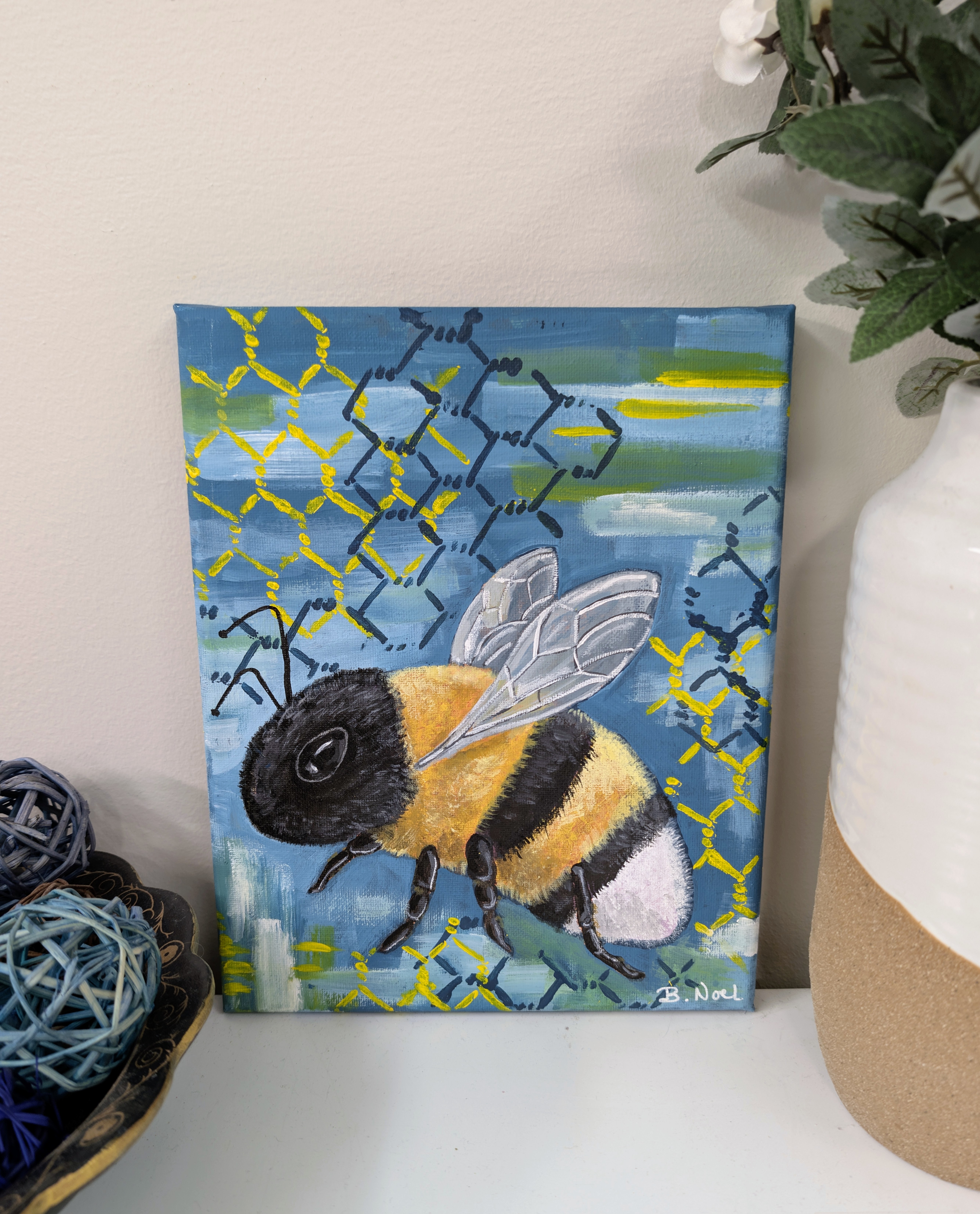  Bee Original Painting -8x10