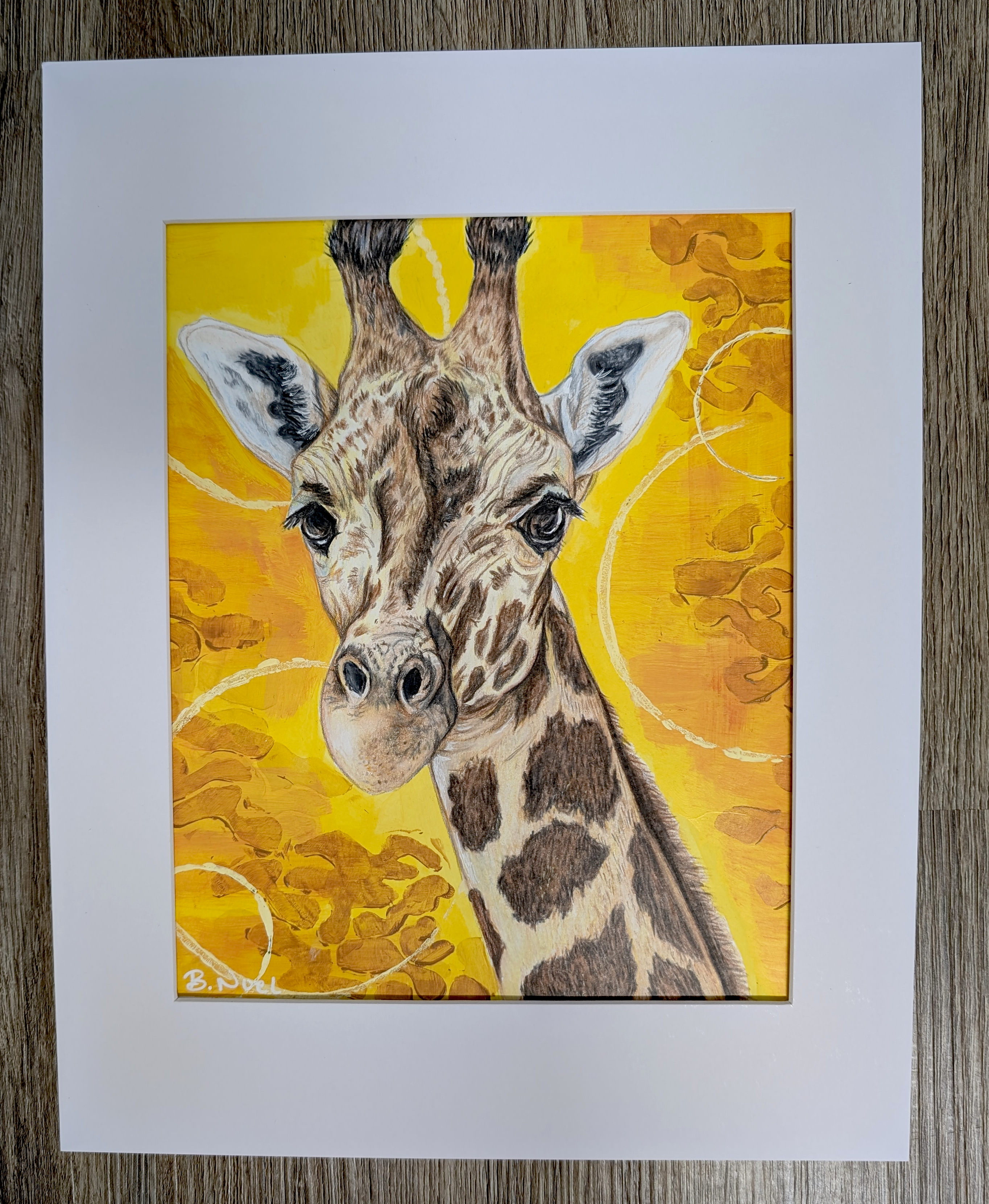 Giraffe Original 11x14 Matted to 8x10