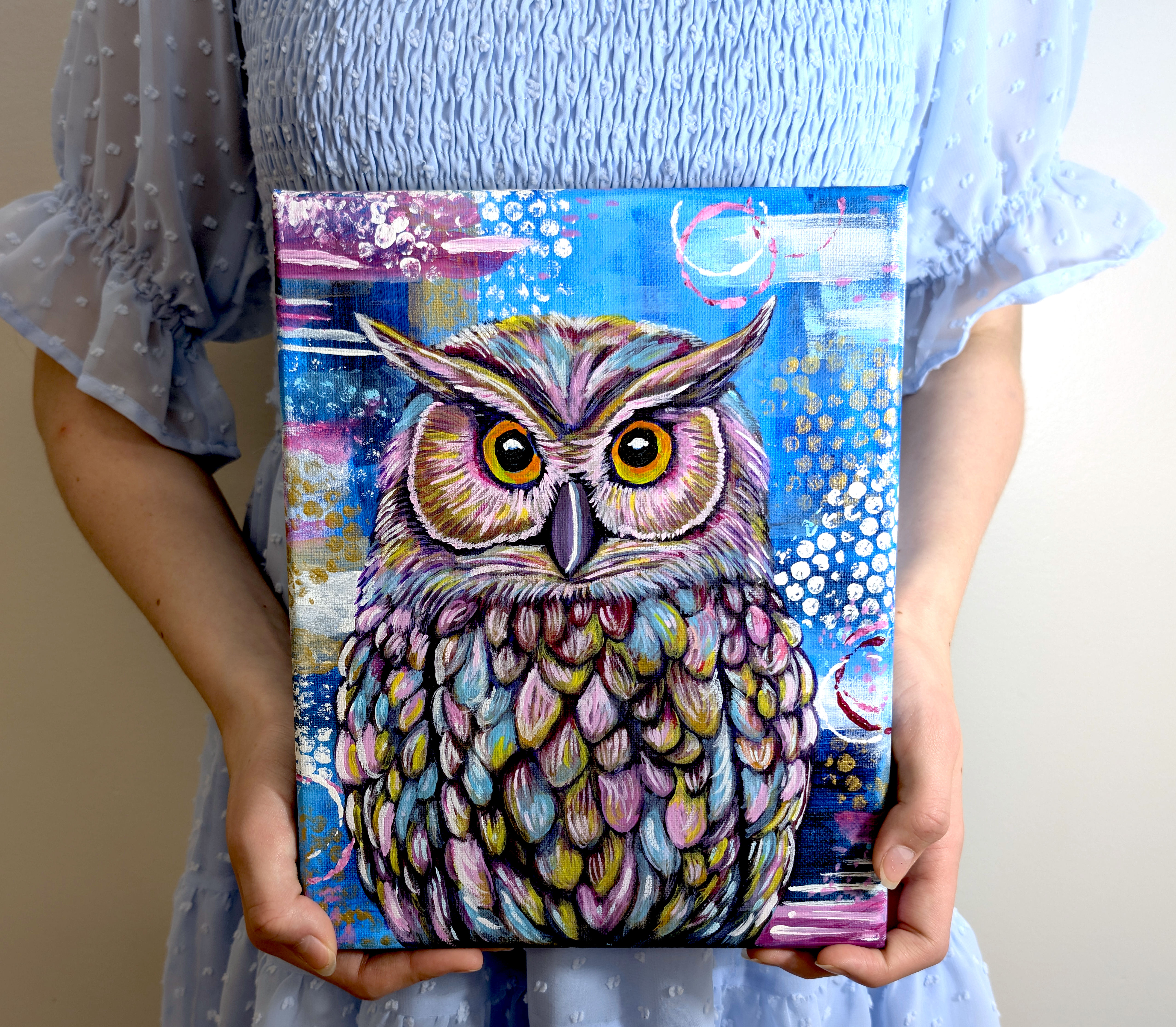"Wise Owl" Original Painting -8X10