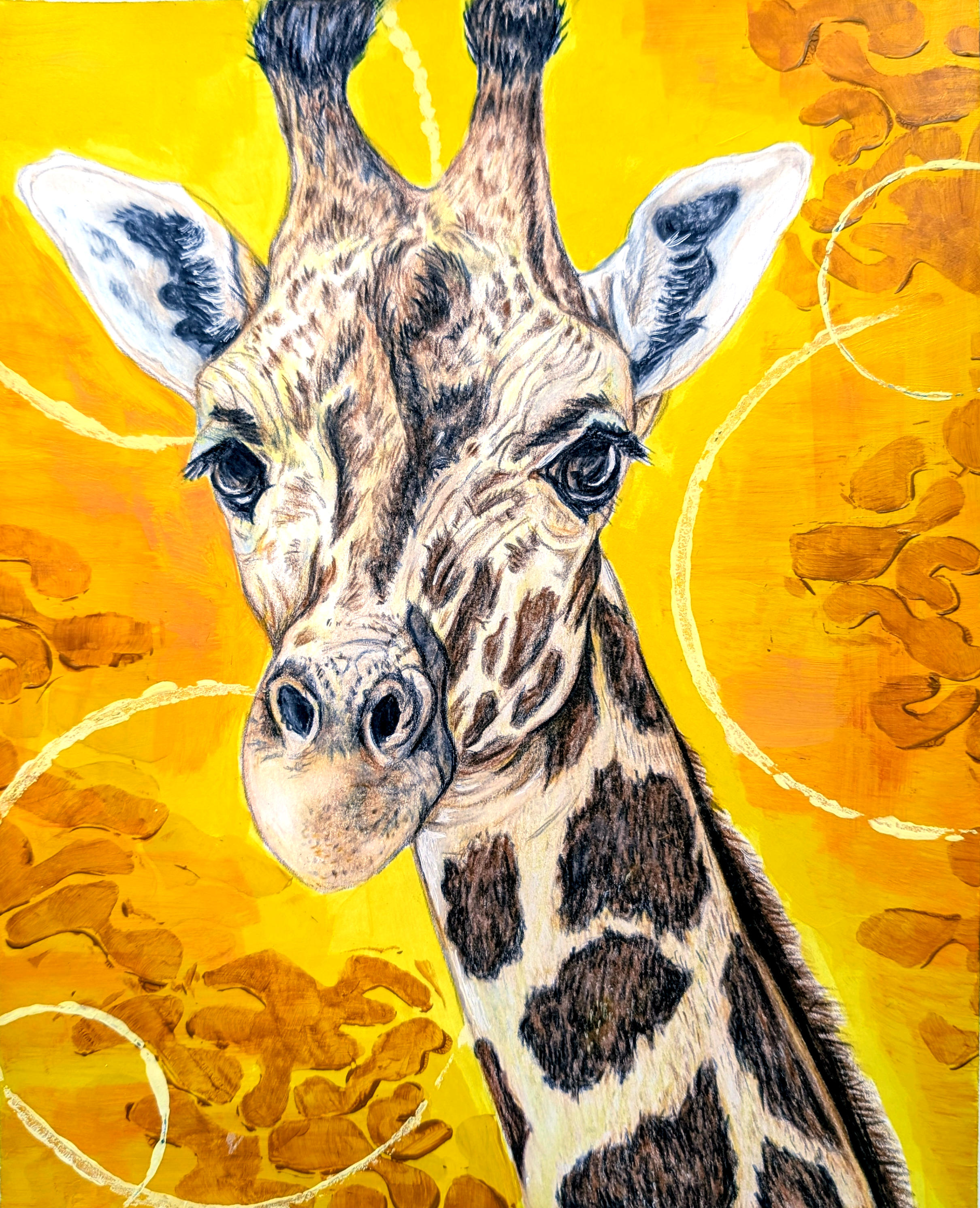 Giraffe Original       11x14 Matted to 8x10