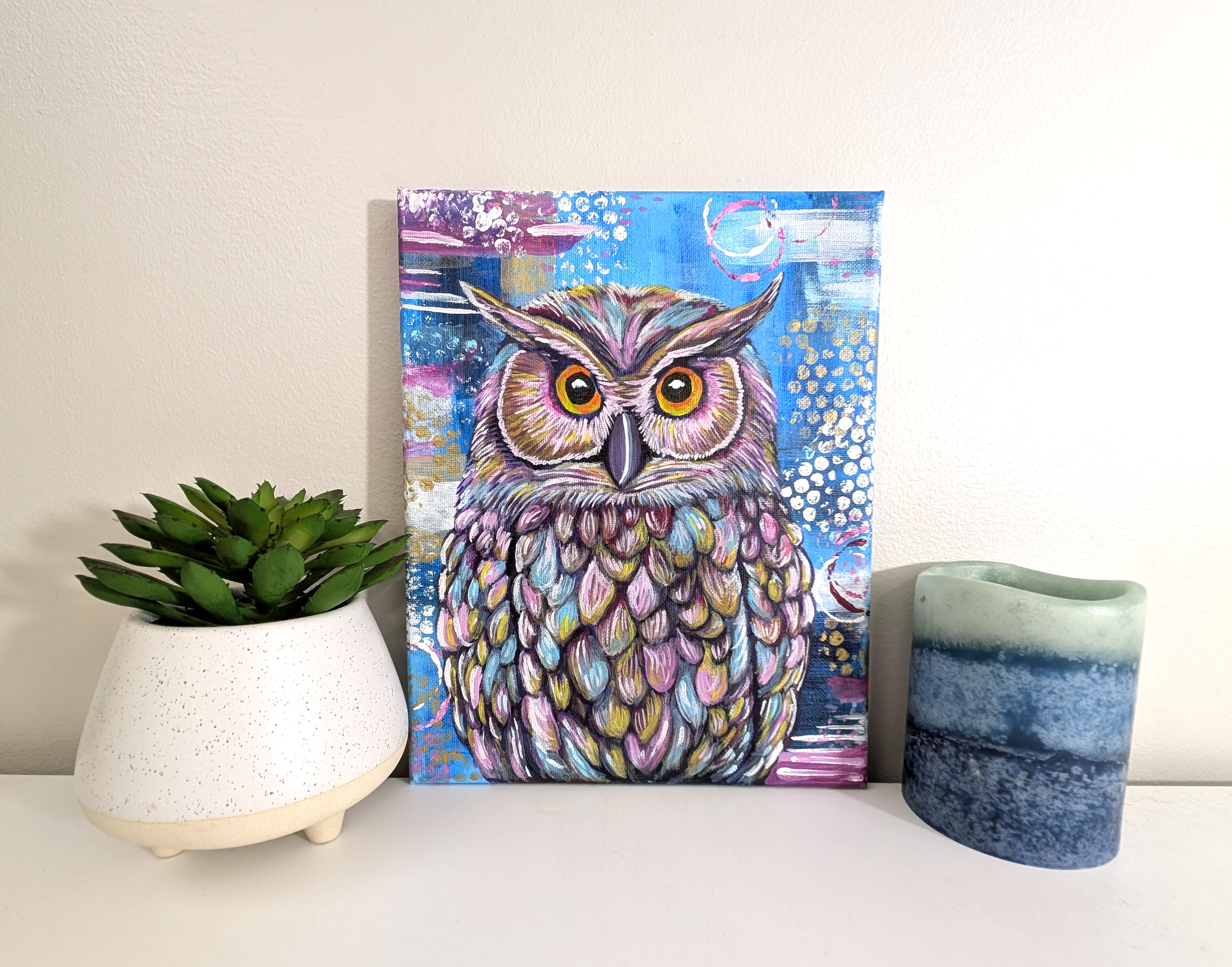 "Wise Owl" Original Painting -8X10