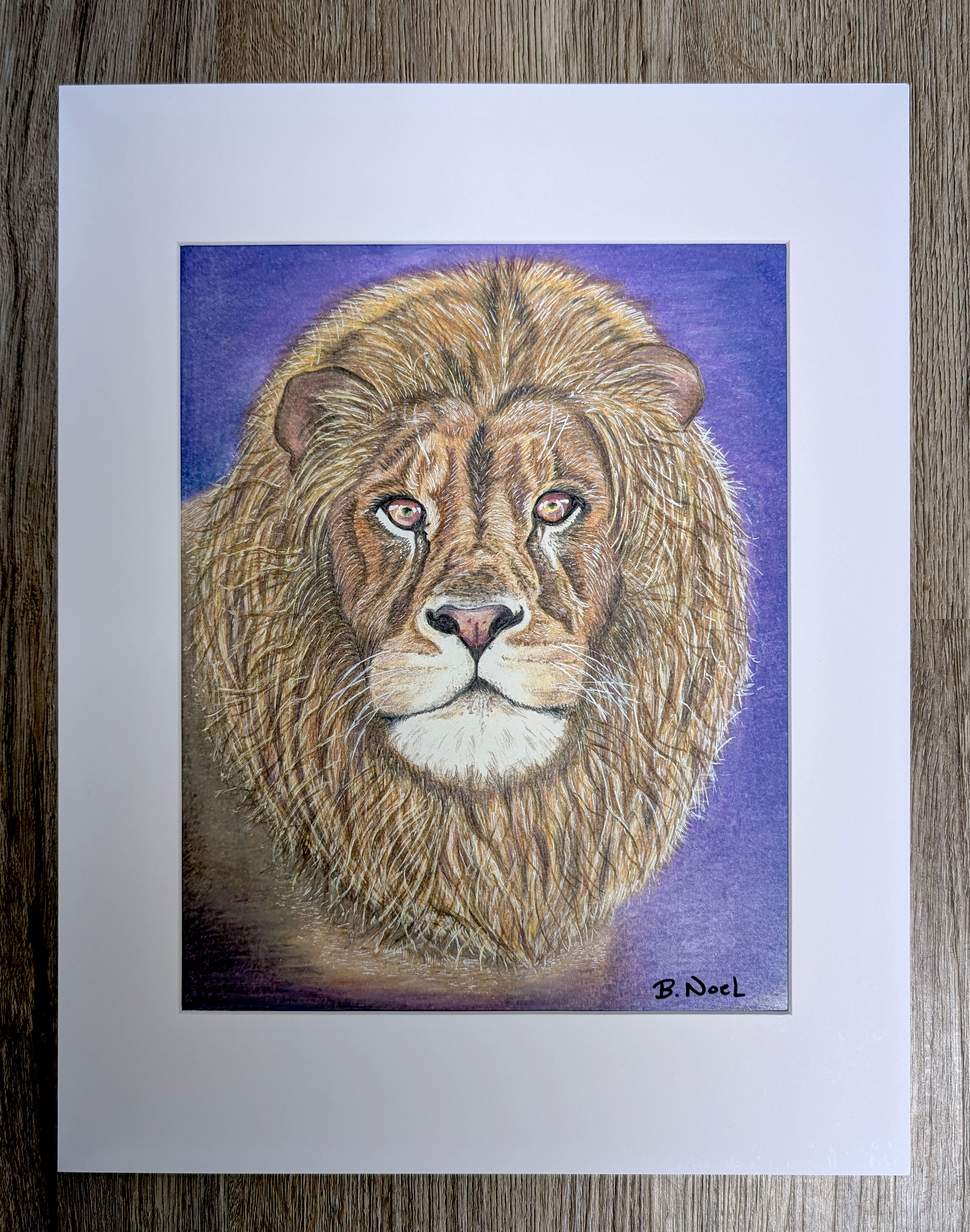 "Bold as a Lion" Original 11x14 Matted to 8x10