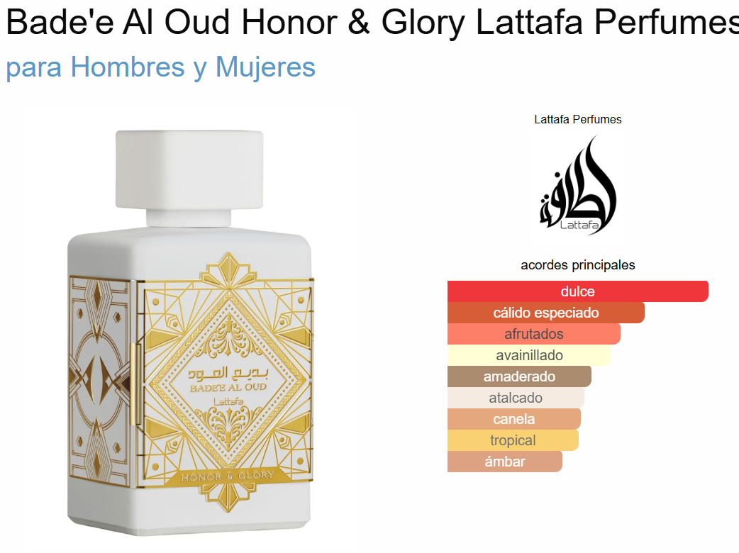 Bade'e Al Oud Honor & Glory Lattafa Perfume Unisex