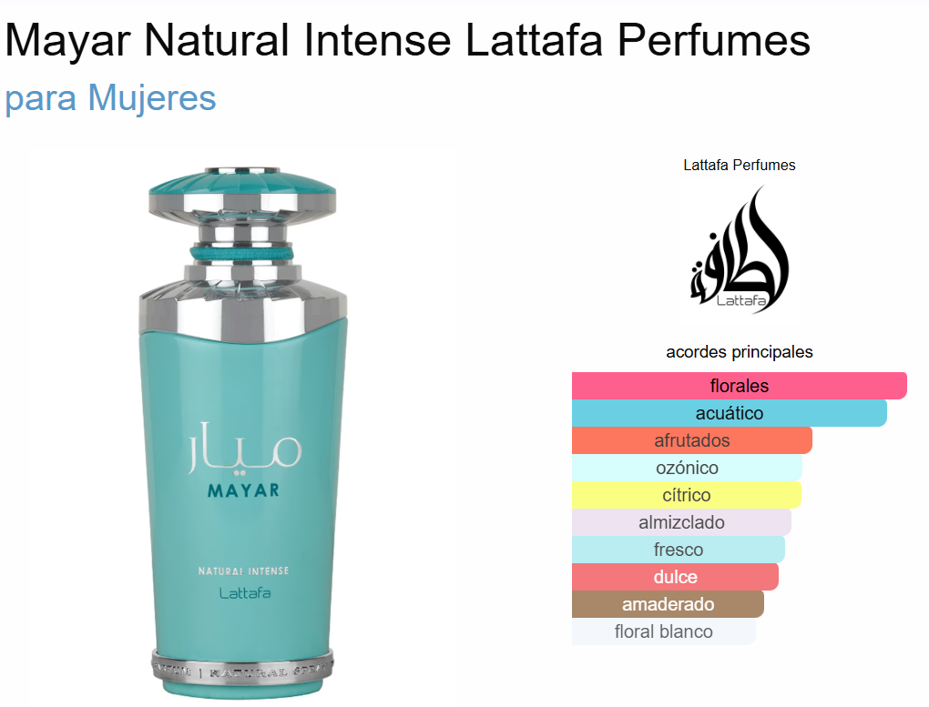 Lattafa Mayar Natural Intense 100 ml para Mujer