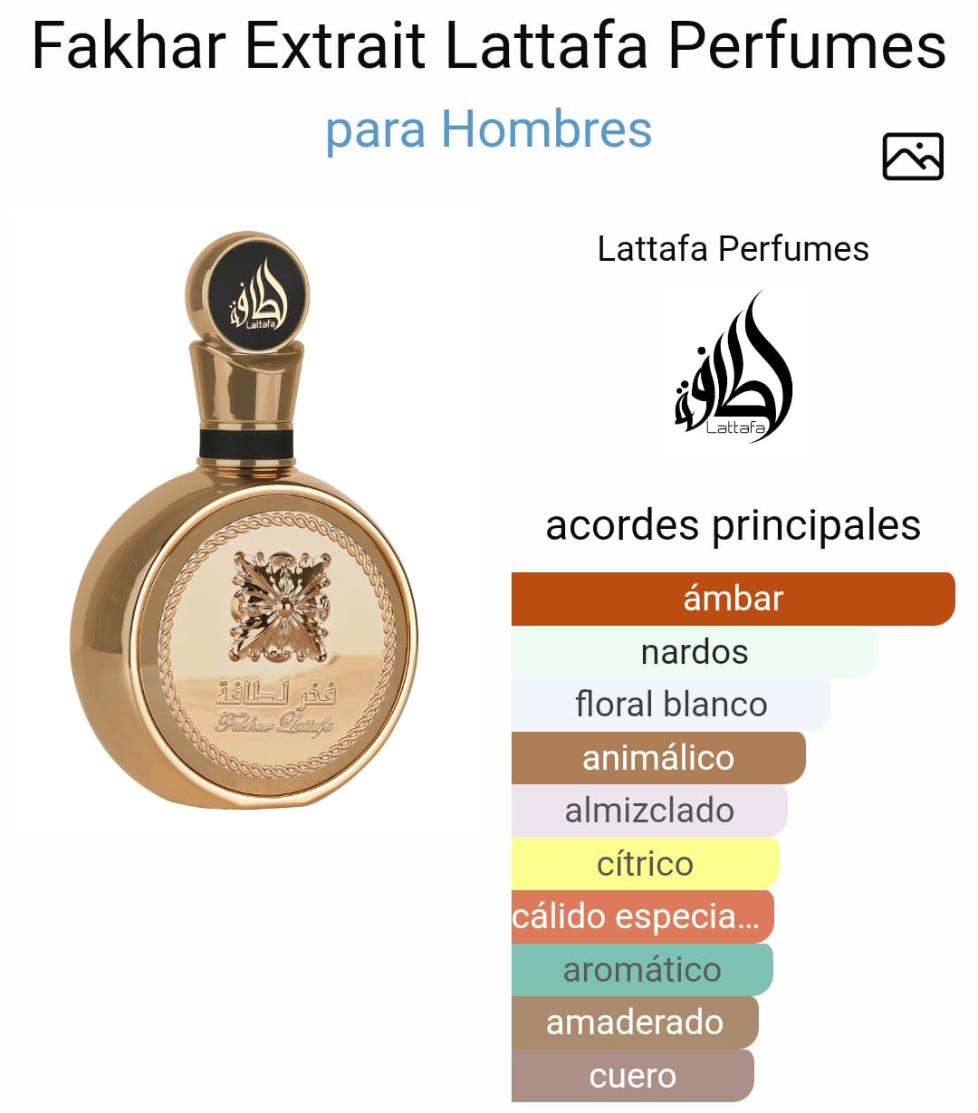 Lattafa Fakhar Extrait Gold para Hombre