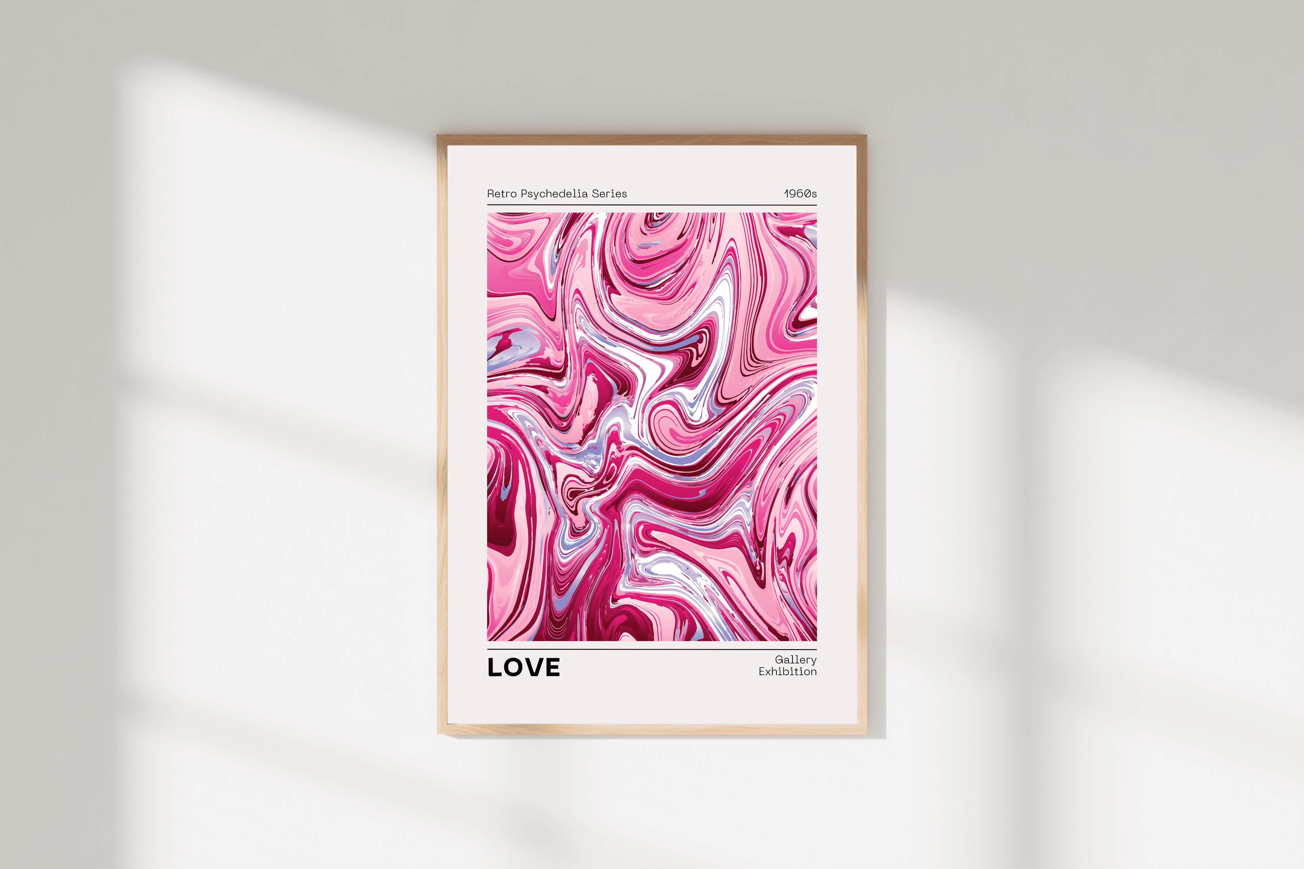 Lüks Duvar Dekoru | Pembe ve Fuşya Akışkan Sanat Posteri/Çerçevesiz