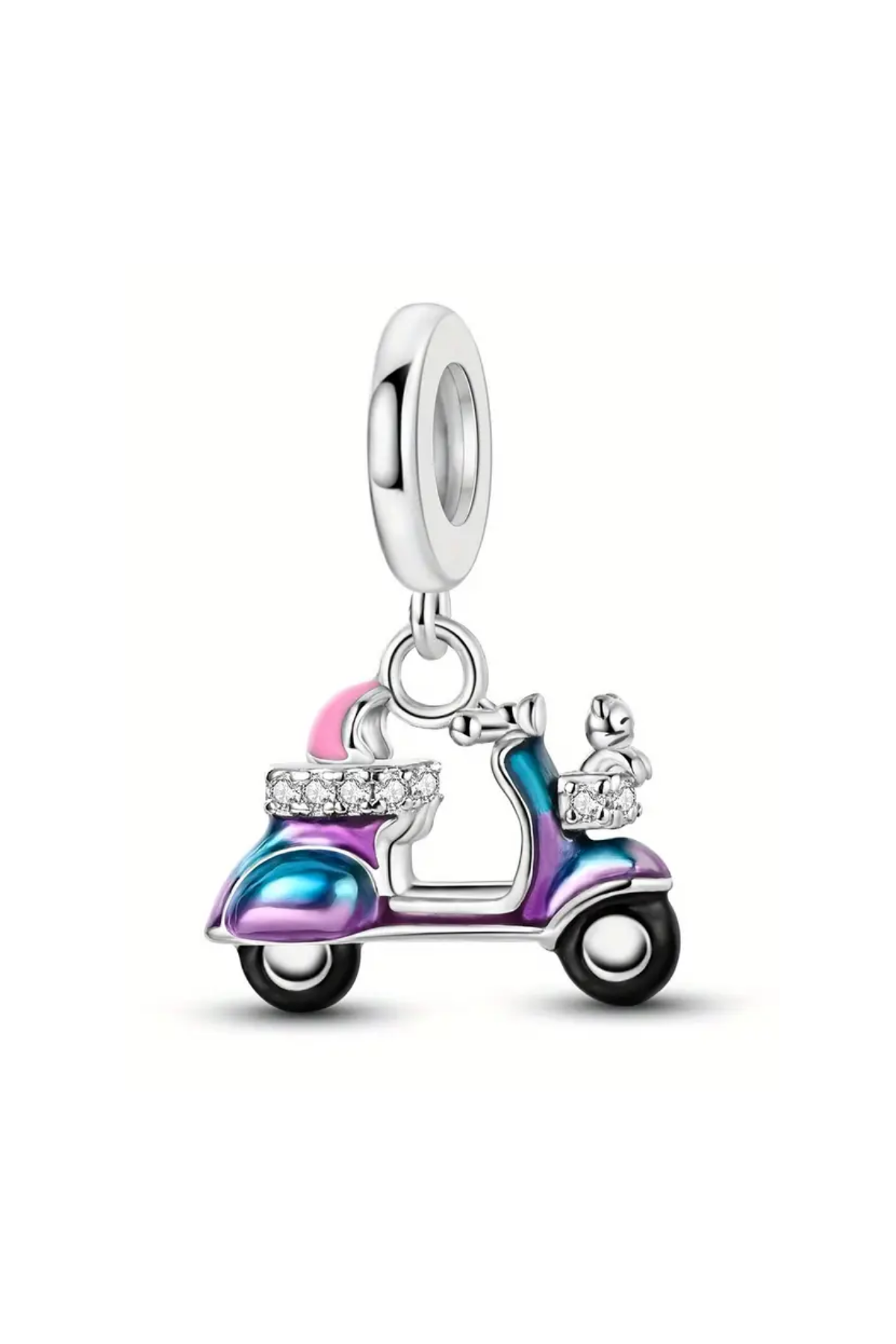 Parlak Taşlı Scooter Dangle Charm