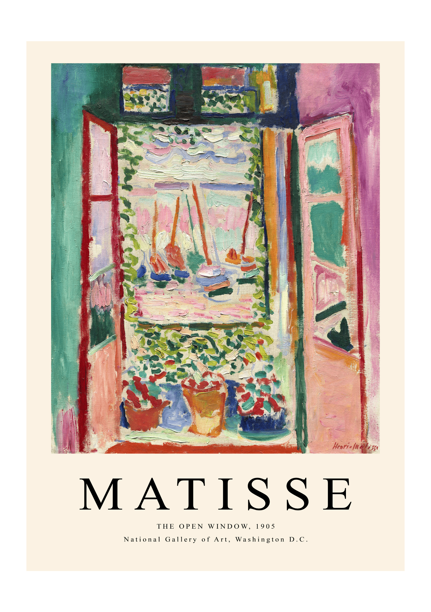 Lüks Duvar Dekoru | Henri Matisse "Açık Pencere" Sanat Posteri/Çerçevesiz