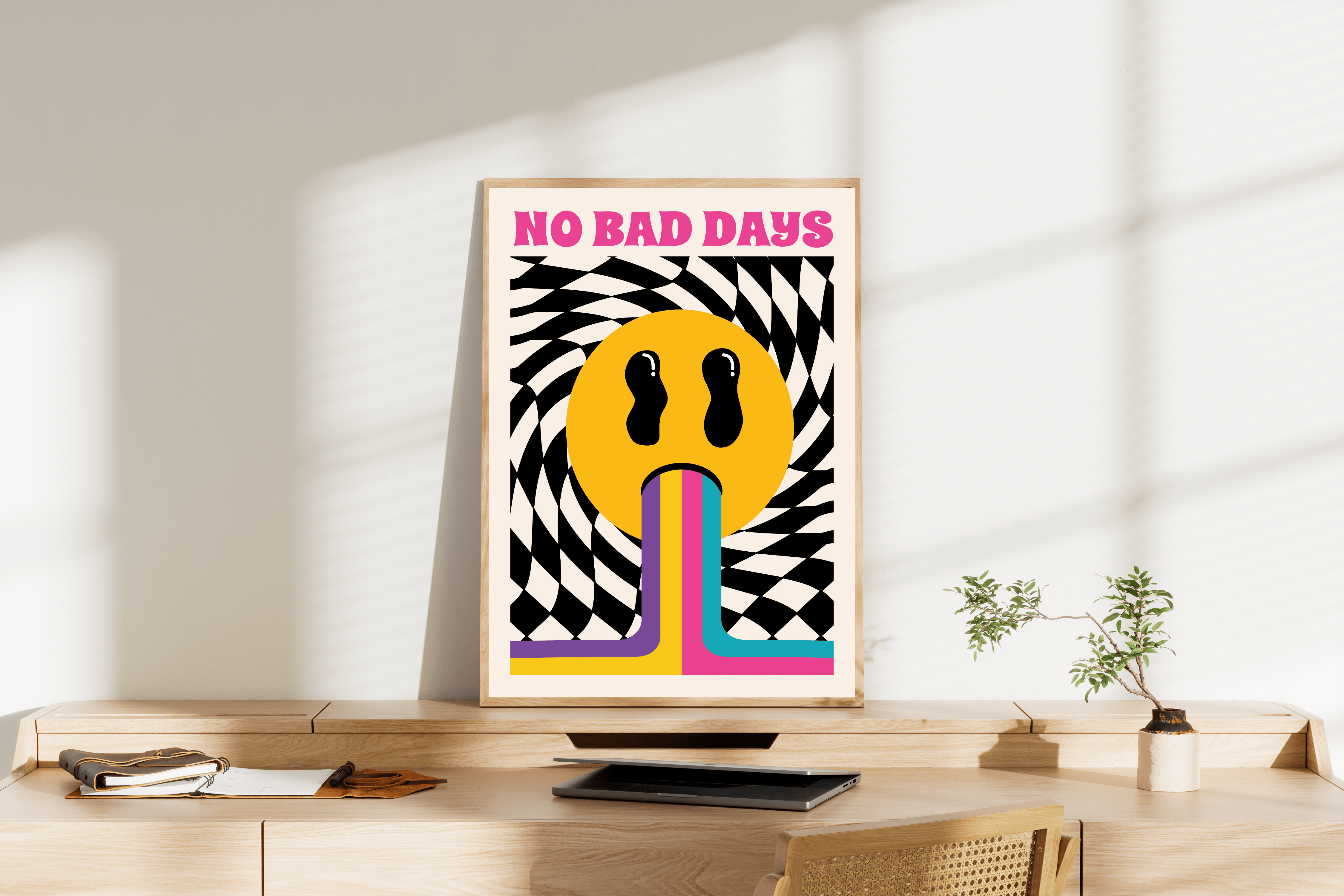 "No Bad Days" | Retro & Pozitif Enerji Posteri/Çerçevesiz