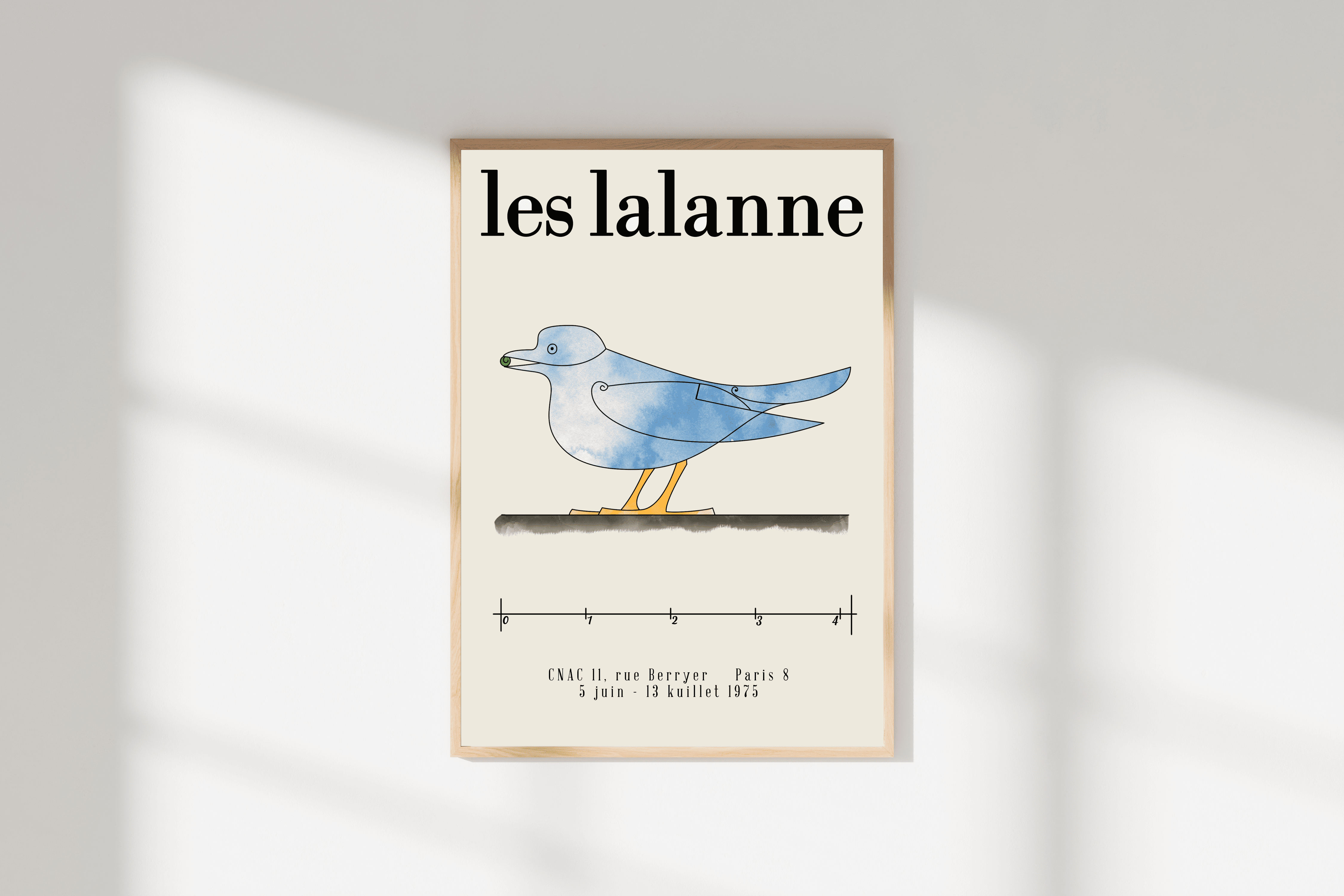 Suluboya Efektli "Les Lalanne" Esinli Kuş Posteri/Çerçevesiz