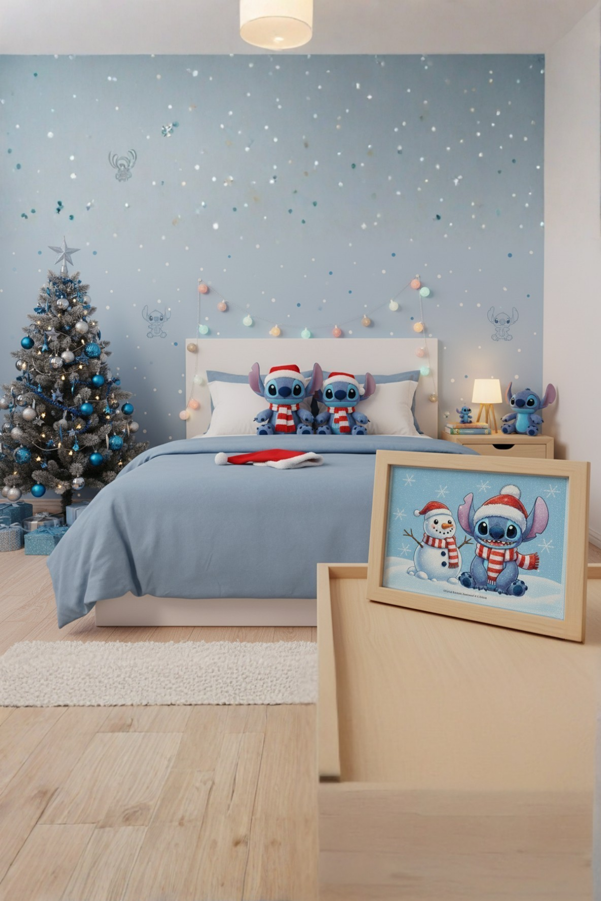 Stitch ve Karlı Arkadaşı Elmas Boyama Seti | DIY 5D Elmas Mozaik Sanatı