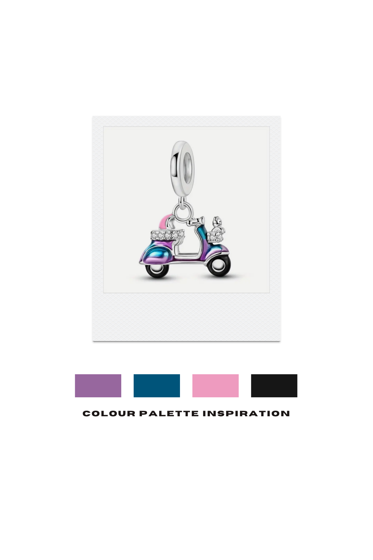 Parlak Taşlı Scooter Dangle Charm