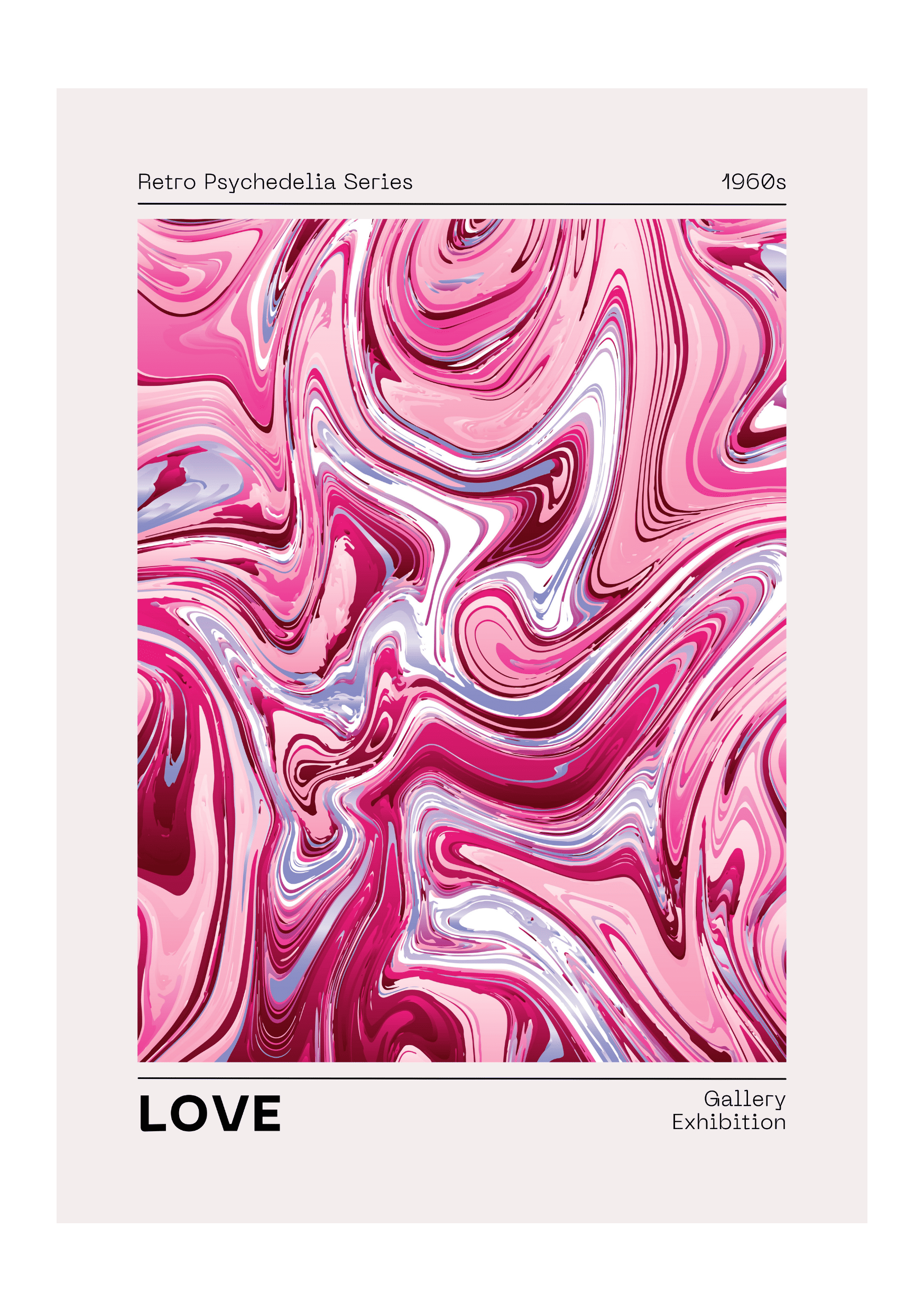 Lüks Duvar Dekoru | Pembe ve Fuşya Akışkan Sanat Posteri/Çerçevesiz