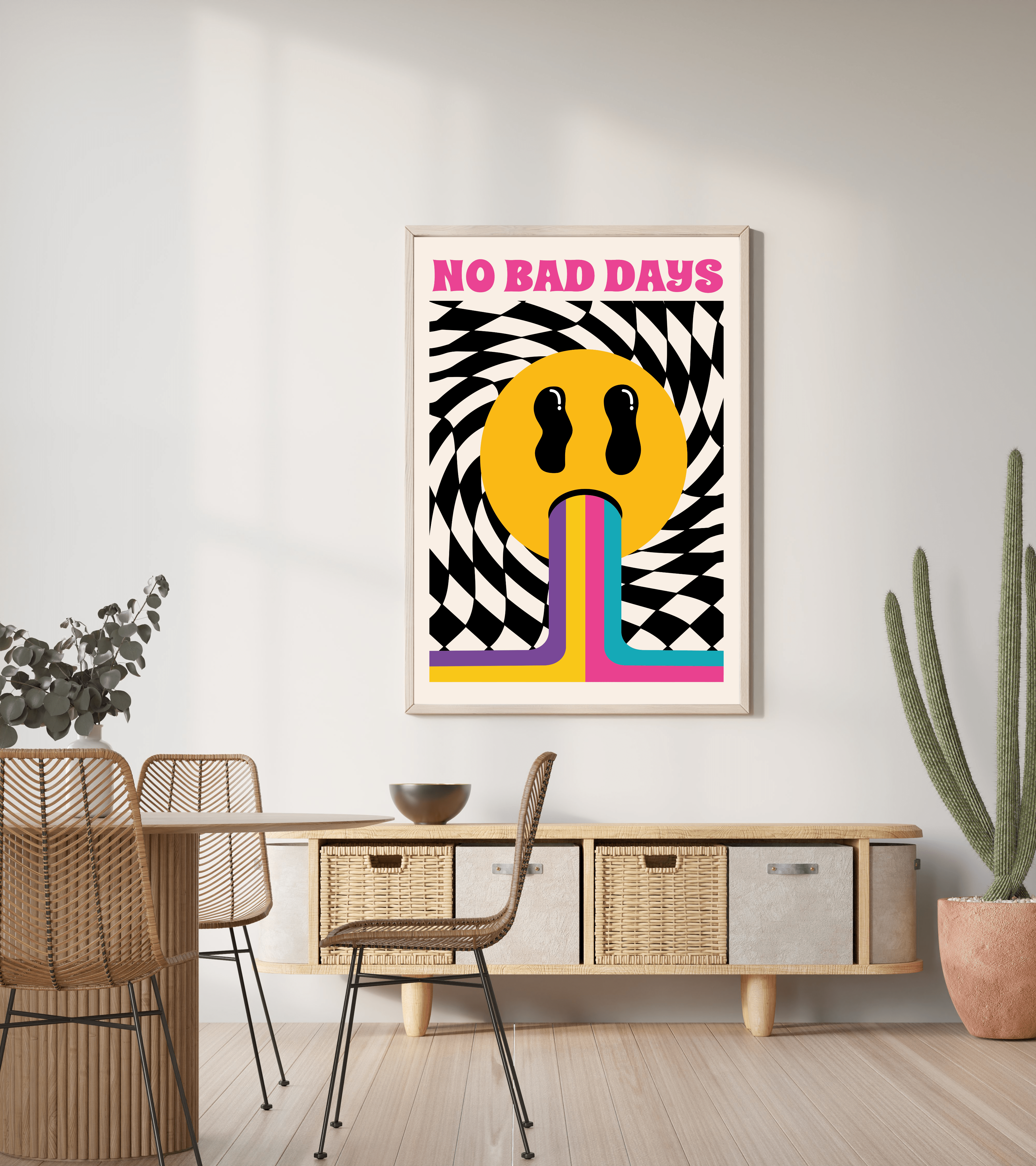 "No Bad Days" | Retro & Pozitif Enerji Posteri/Çerçevesiz