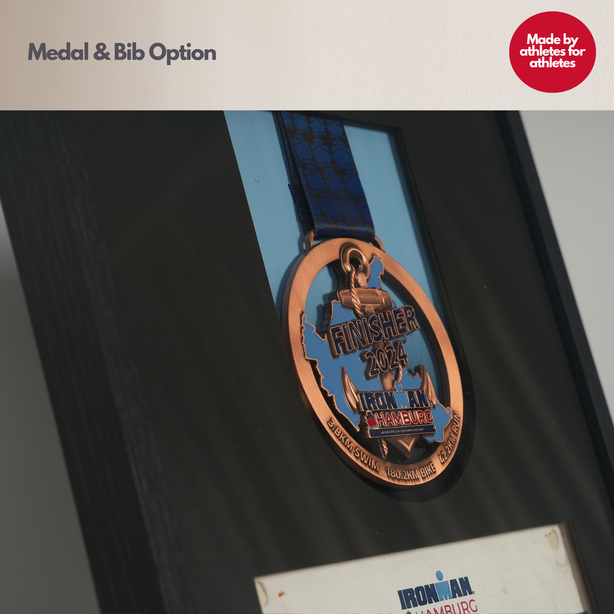 Medal Frame with bib and medal