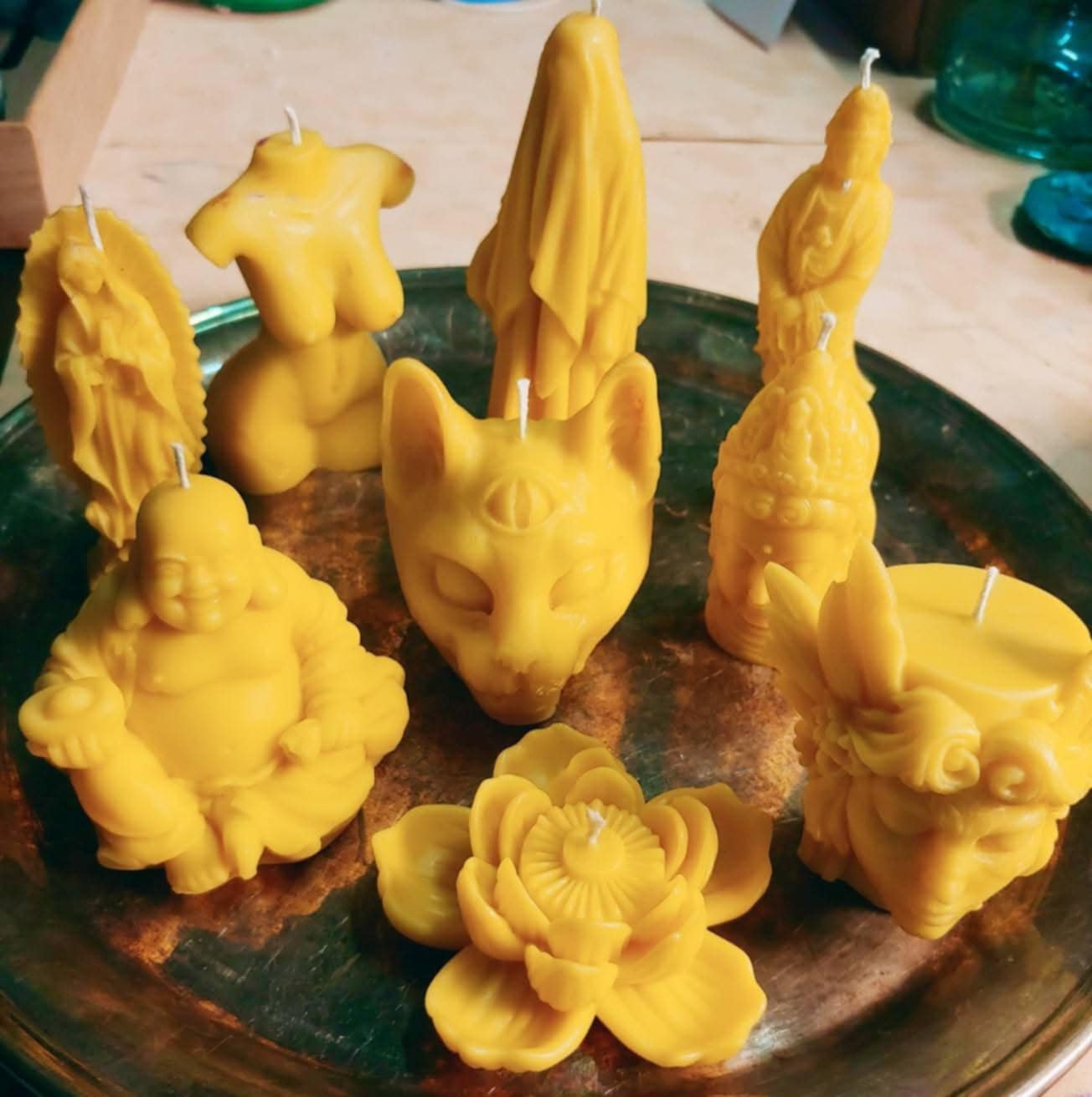 Artisan Sculpted Beeswax Candles