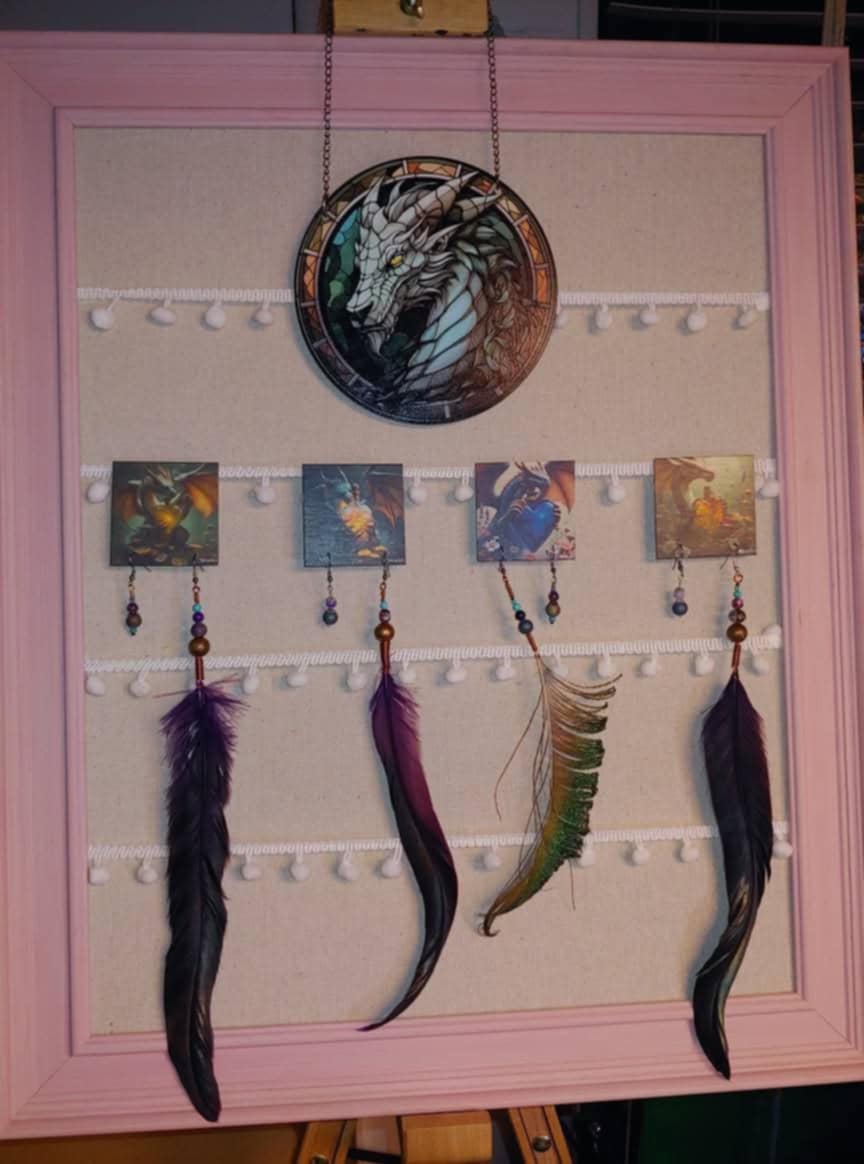 Fantasy Dragon Feather Wall Hanging