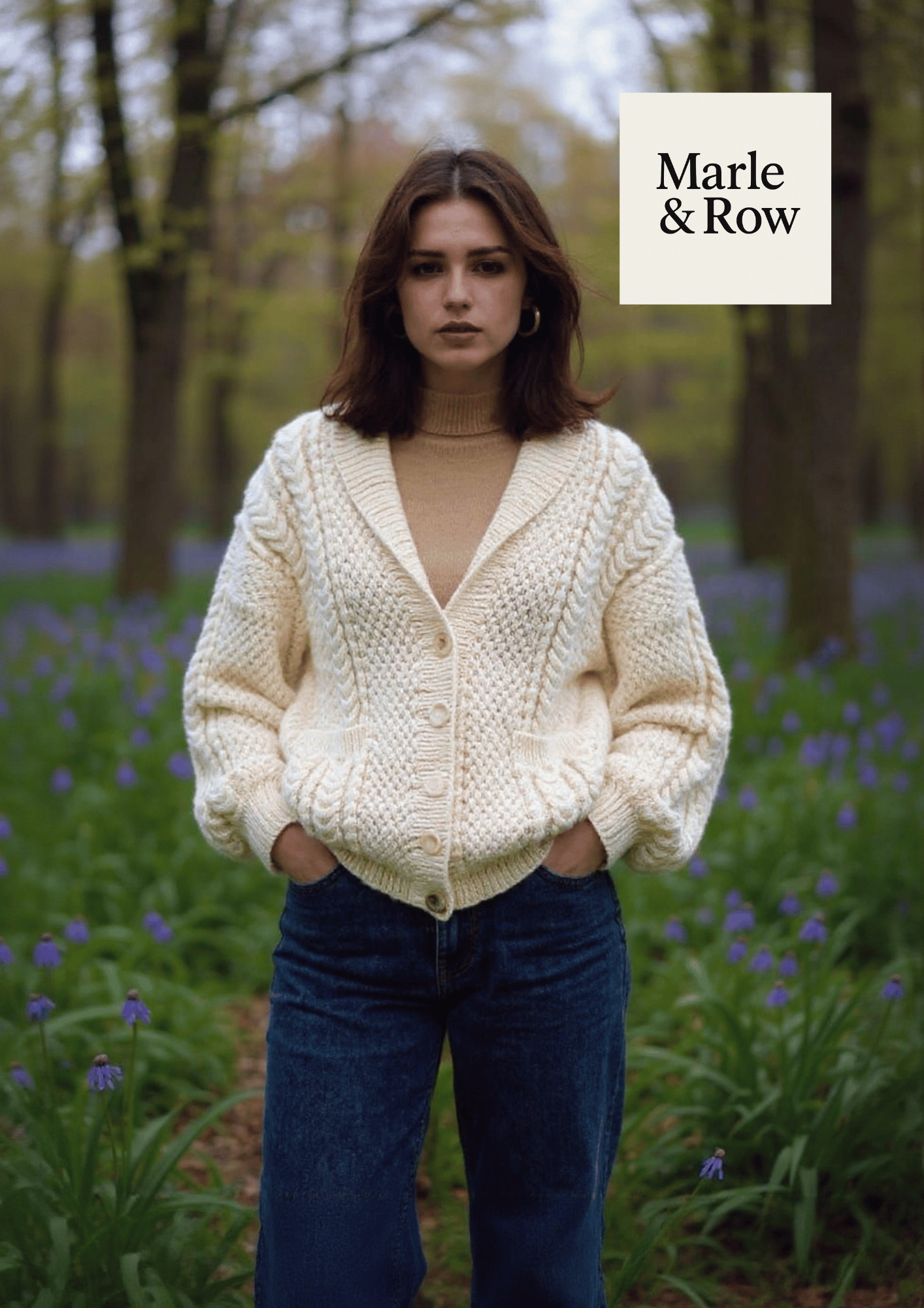 Women's Slouchy Cabled Aran Jacket 1161 - Knitting Pattern PDF - Instant Download - Marle & Row