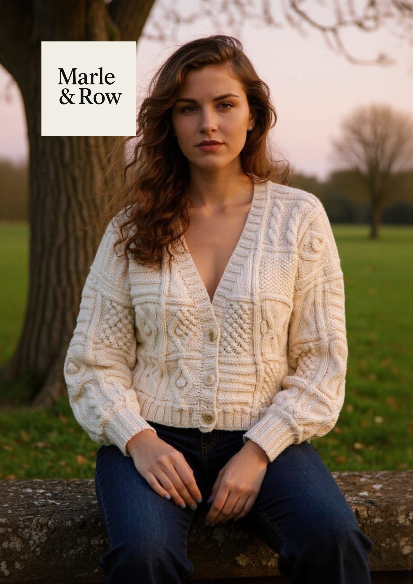 Knitting Pattern Women's Cabled Cardigan #1057