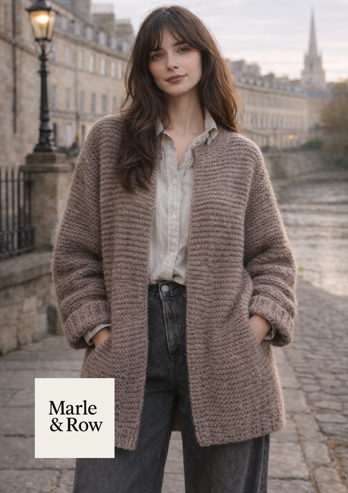 Knitting Pattern Women's Edge to Edge Cardigan Coat 1026 Instant PDF Download