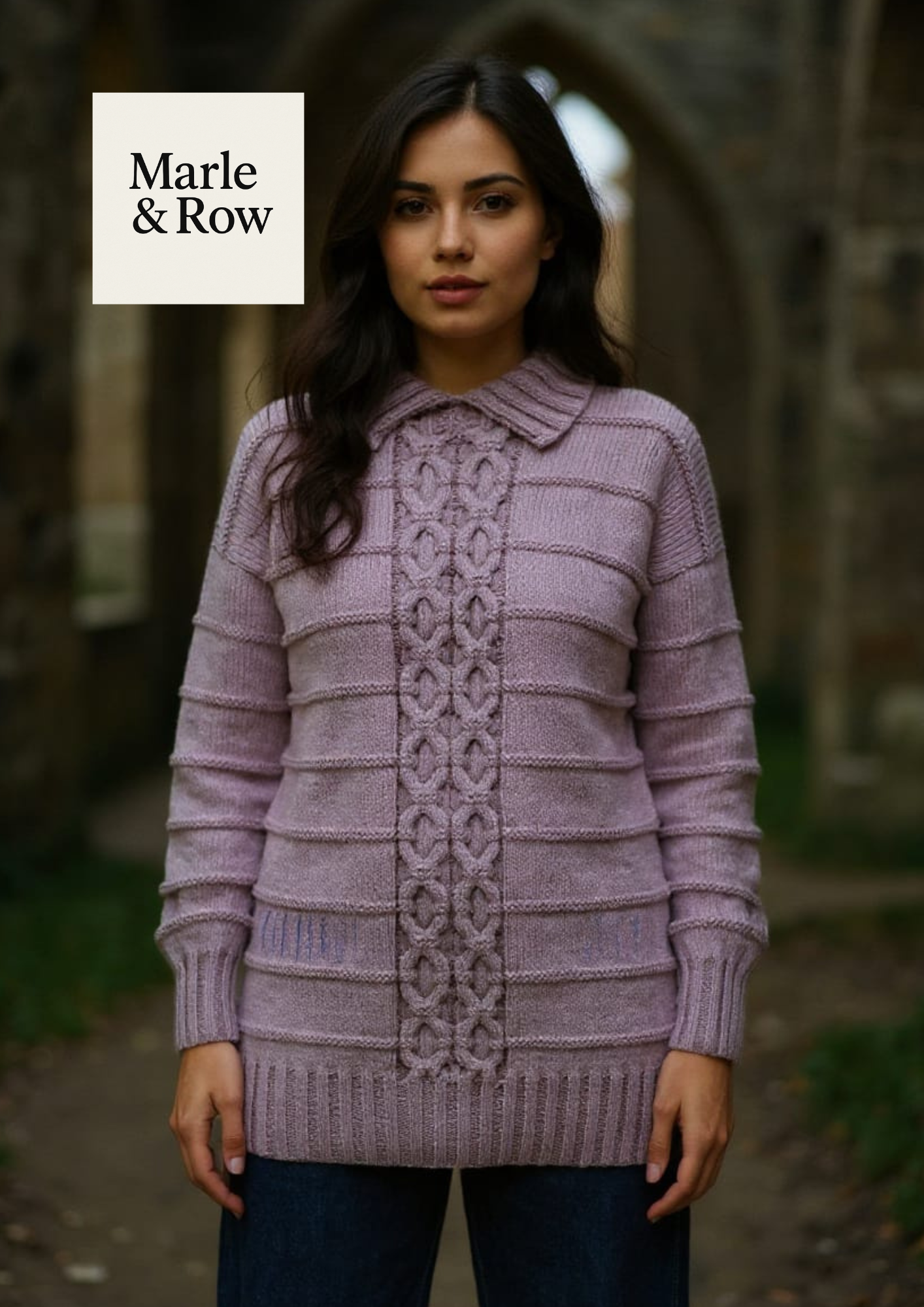Women's Long-Line Collared Tunic Jumper #1043 - Knitting Pattern PDF - Instant Download