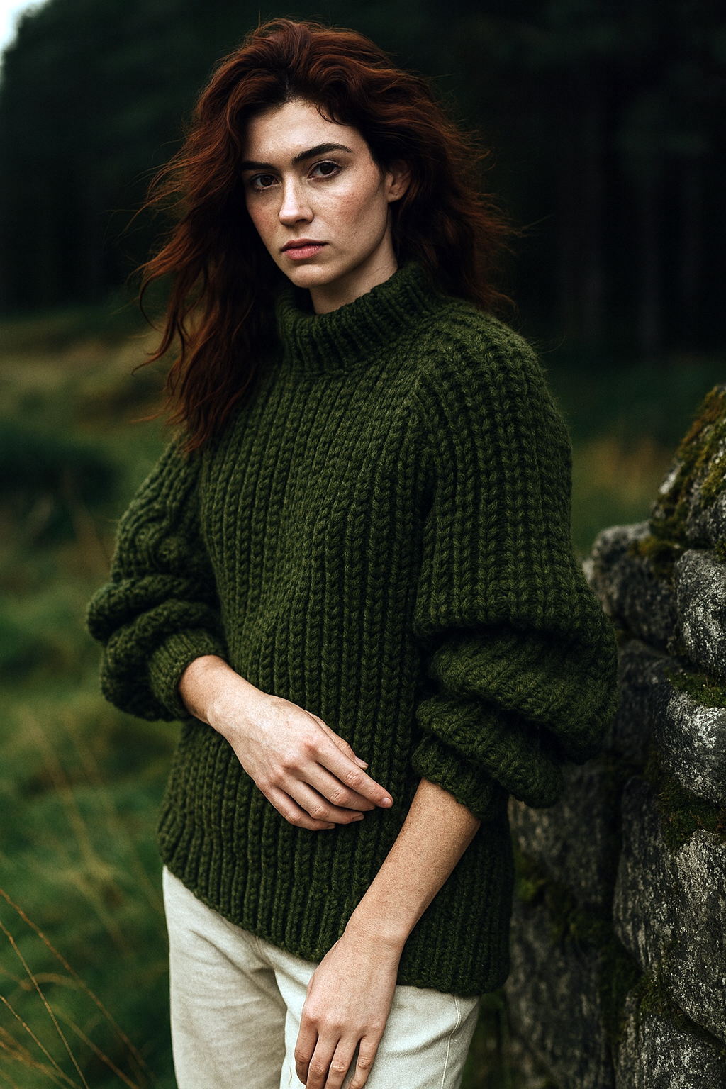 Knitting Pattern Woman's Ribbed Jumper 1024