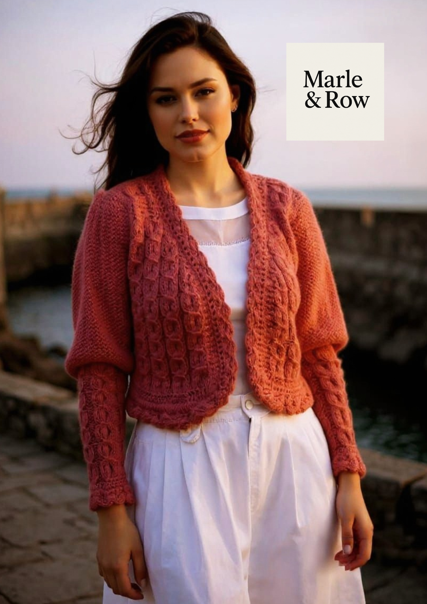 Women's Lacy Chunky Bolero Cardigan 1122 - Knitting Pattern PDF - Instant Download