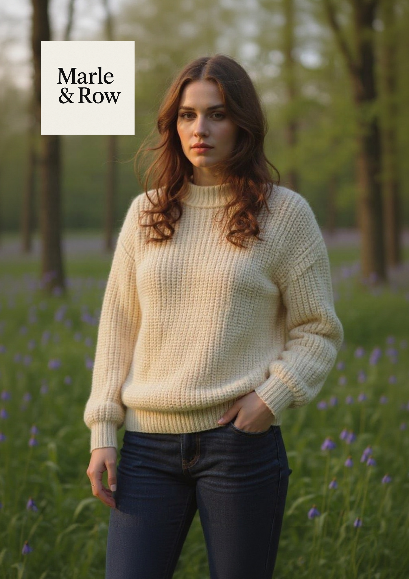 Women's Ribbed Drop-Shoulder Jumper 1241 - Knitting Pattern PDF - Instant Download - Marle & Row