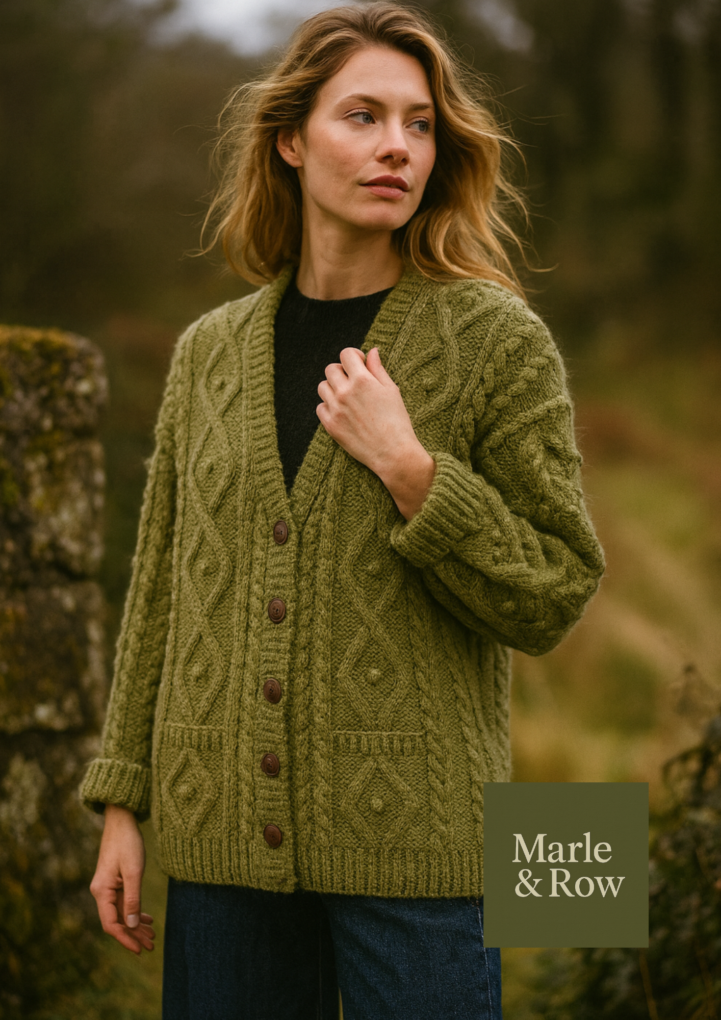 Knitting Pattern Women's Aran Cardigan #1020